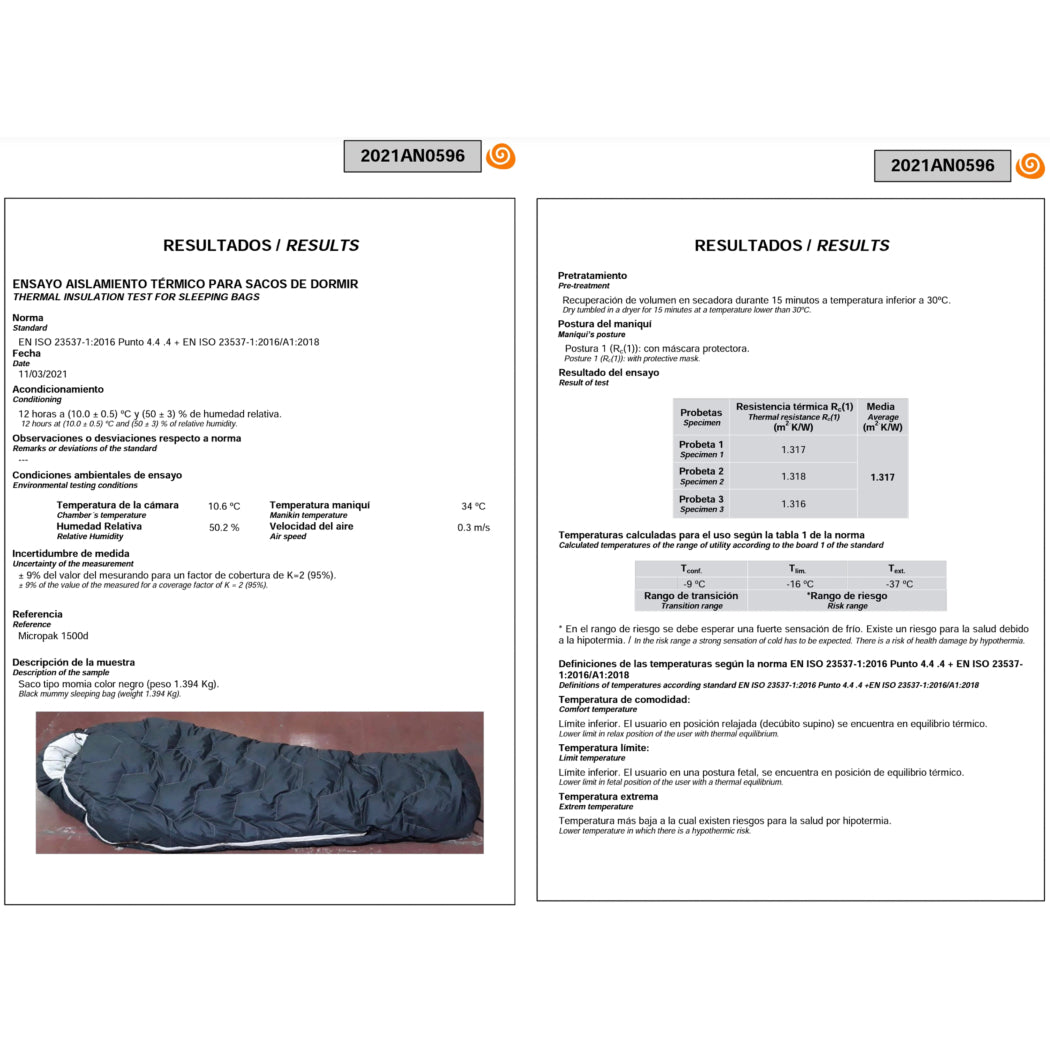 Micropak 1500D – Sac de couchage momie en duvet pour l’hiver - FREETIME