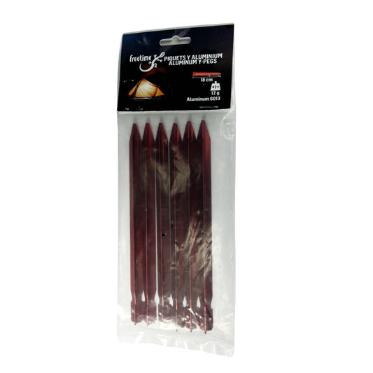 Sardines/Piquets Y aluminium pour tente - FREETIME