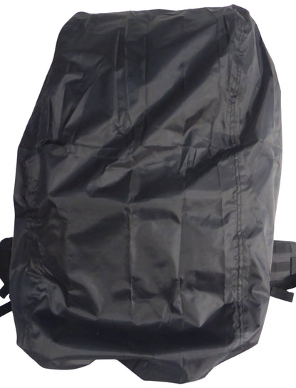 Sac d'évacuation Auroch 55 litres dans sa housse de pluie noire