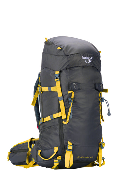 Sac de montagne Everest 40 de côté - gris avec sangles jaunes