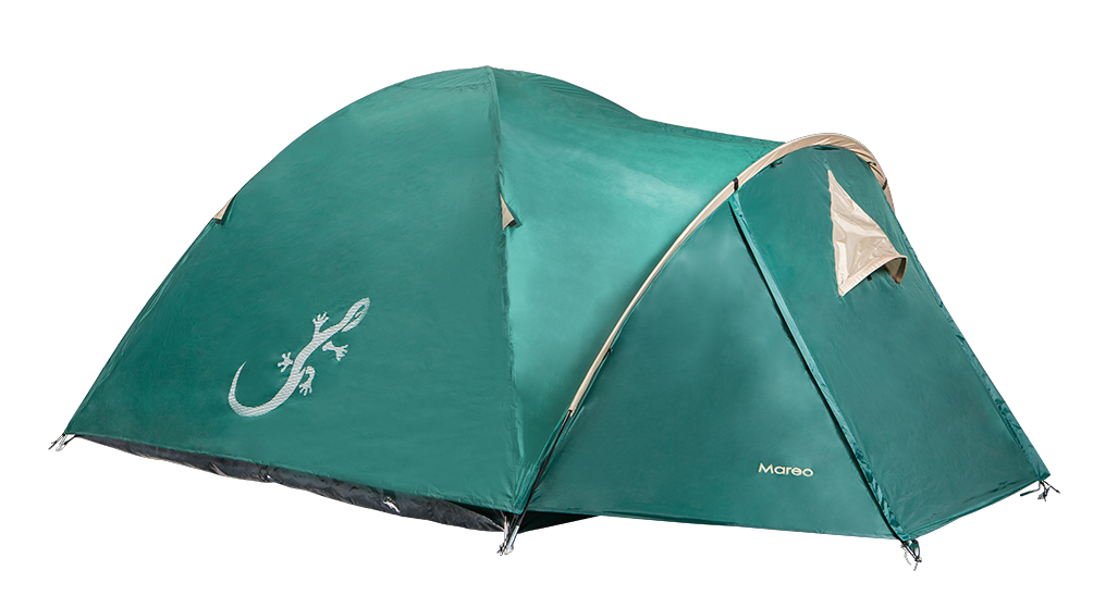 Mareo - Tente camping dôme 4 personnes avec grande avancée - marque Freetime - vue côté