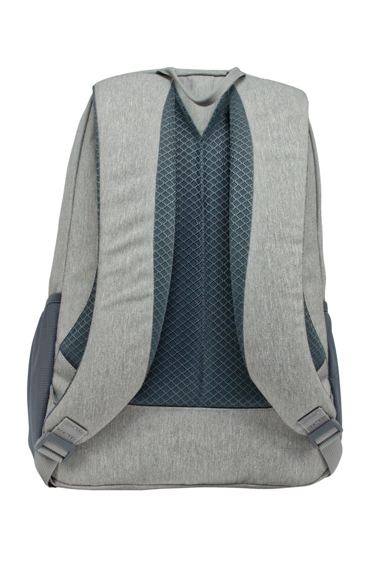 Sac à dos Freetime, modèle City G, capacité 18 litres, en polyester recyclé gris clair, vue sur le dos et les bretelles moussées ultra confort.