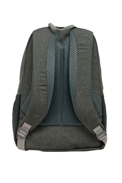 Sac à dos Freetime, modèle City G, capacité 18 litres, gris foncé, vue sur le dos et les bretelles moussées ultra confort.