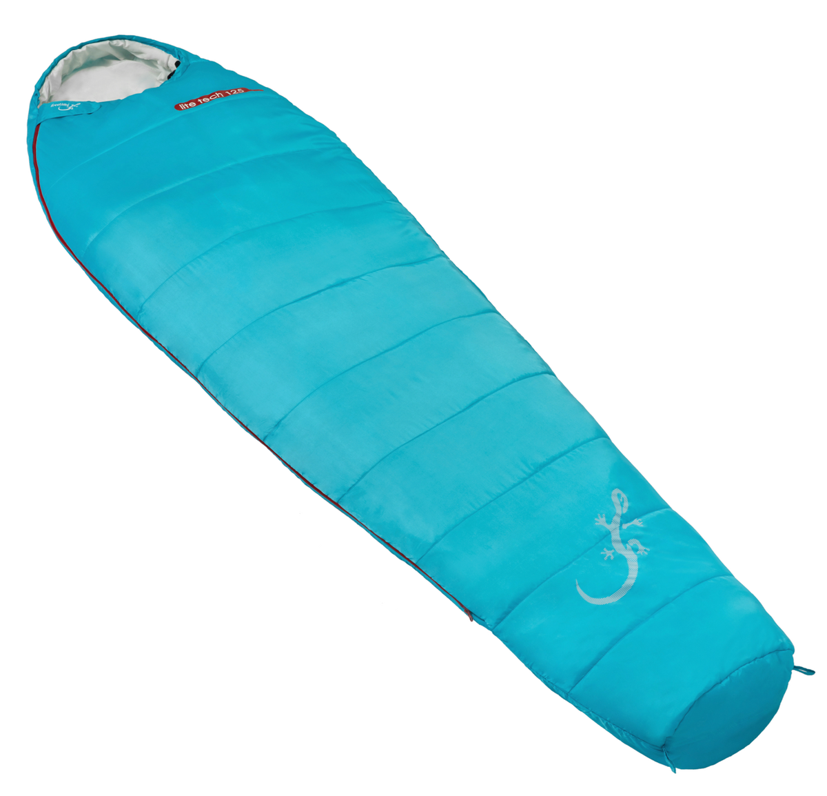 Sac de couchage été Litetech 125, marque Freetime, température confort 12°C pour 1kg, vue posé à plat (photo détourée)